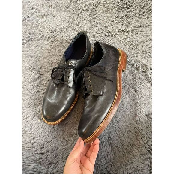 Cole haan mens black‎ leather shoes size 11 - Picture 1 of 7